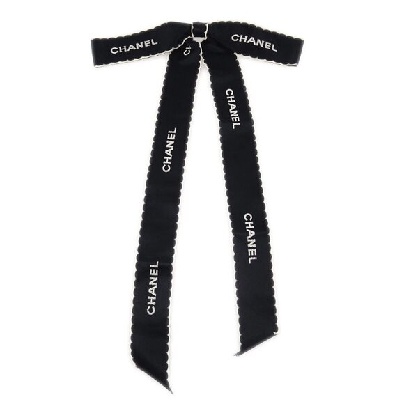Chanel Bow Brooch Pin Black 181745 - Picture 1 of 8